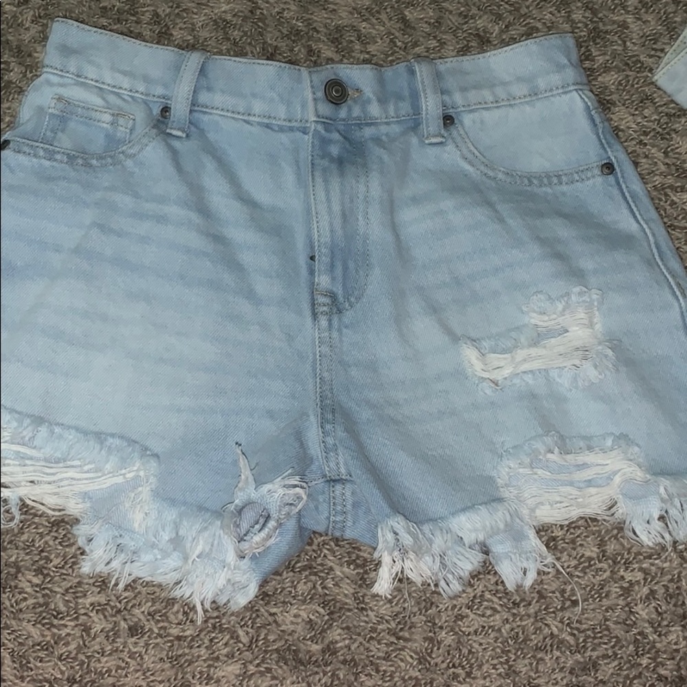 light wash mom jean shorts